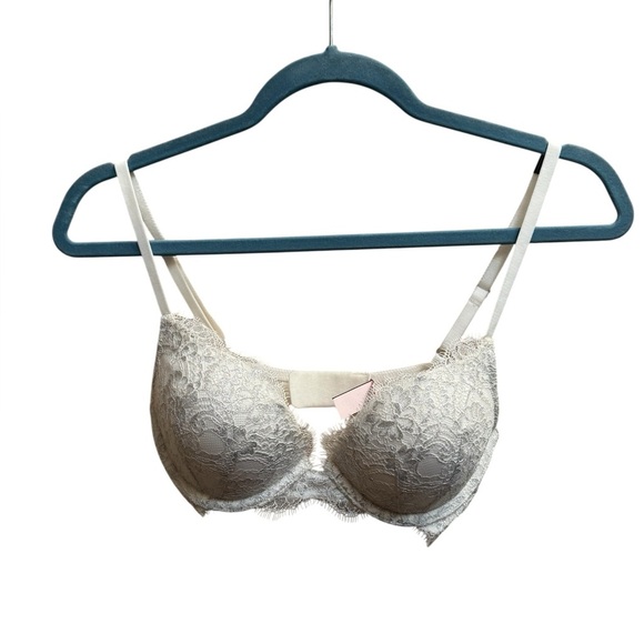 NEW! DREAM ANGELS VICTORIA'S SECRET Push Up Bra 32C Floral Lace White Bride NWT - Picture 9 of 17